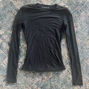 Abercrombie & Fitch Women's Buttery Soft Black Long Sleeve Top